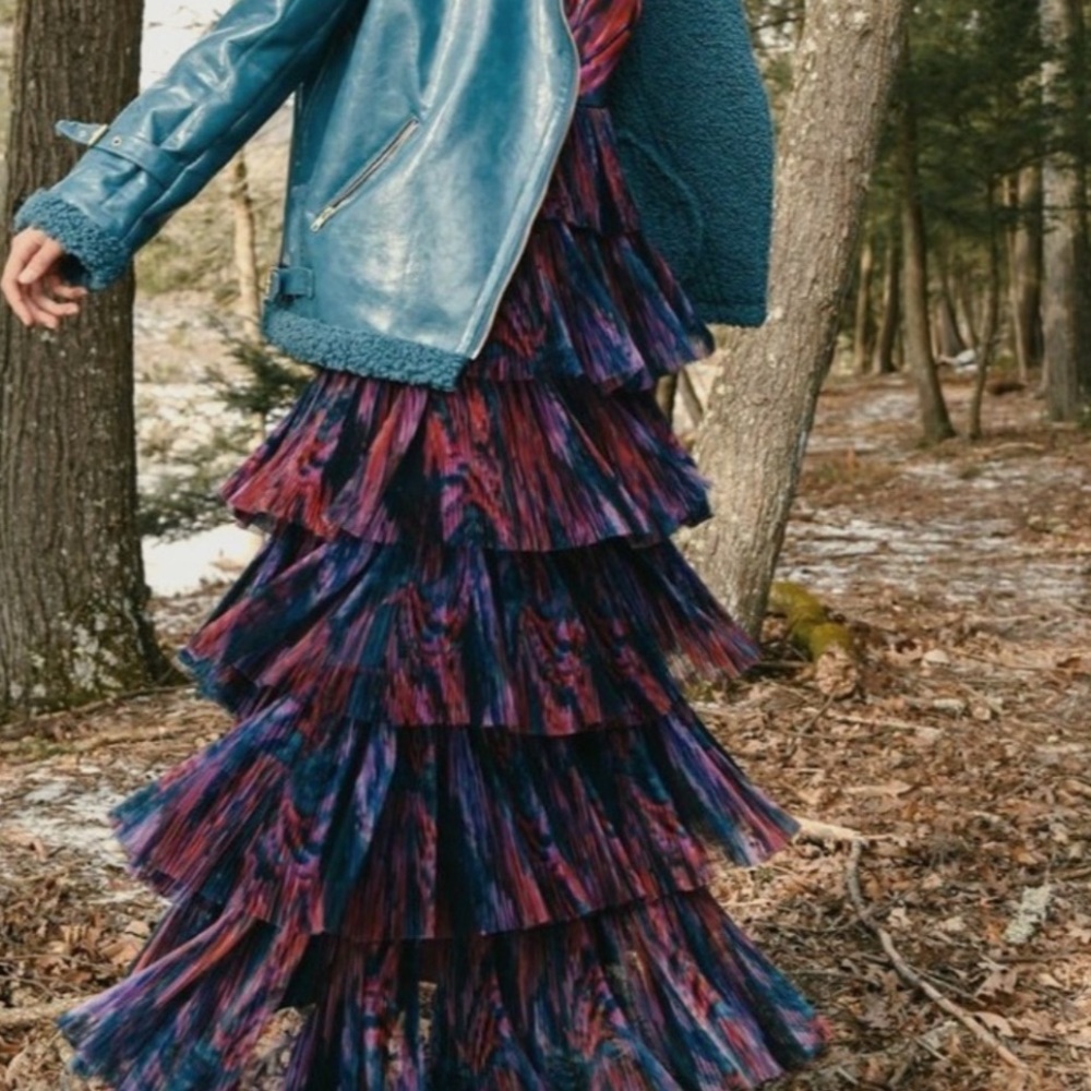 Wedding guest dress by HUTCH. Boned lining, tulle bottom maxi dress